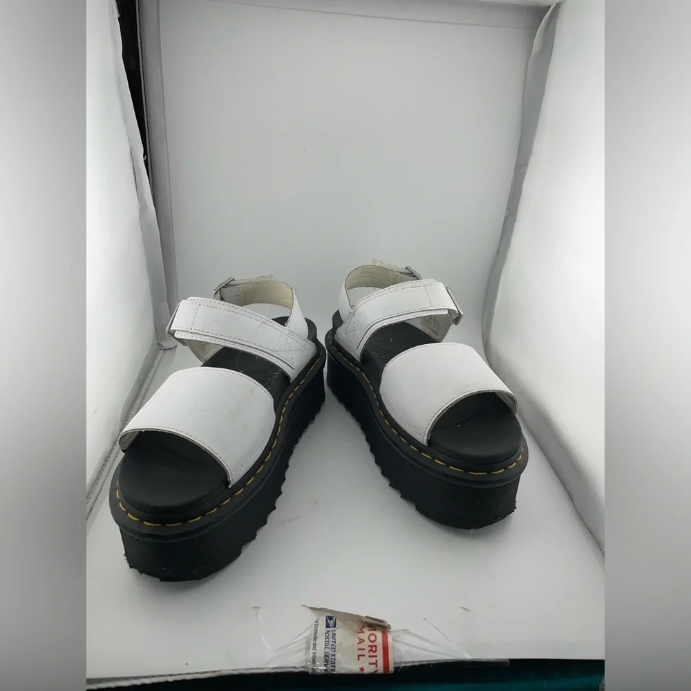 Dr.Martens Womens Sandal Platform White Leather Size Eu-39 Uk-6 Usa-8​​​​​​ - Picture 4 of 12